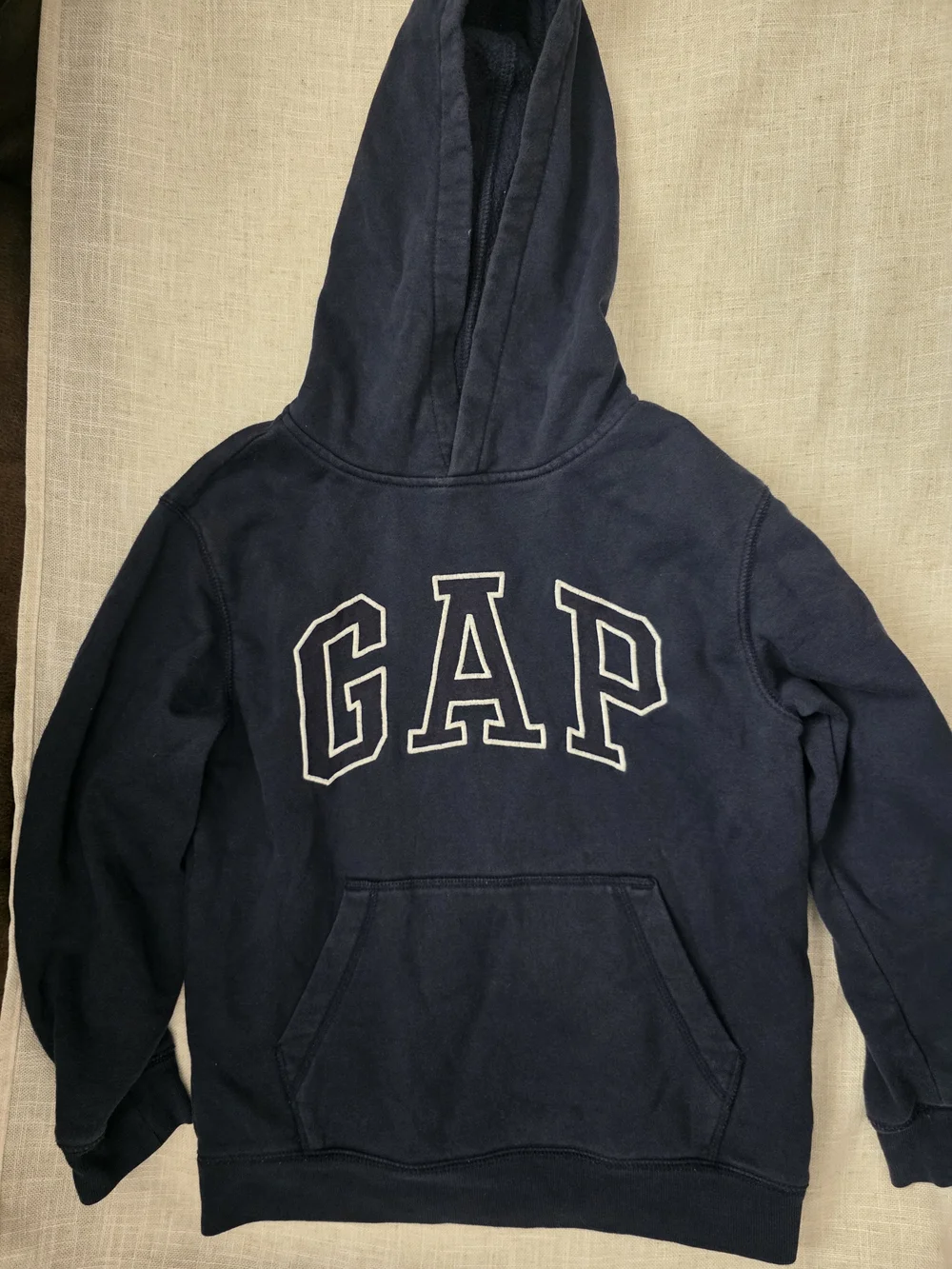 GAP Navy Blue Pullover Hoodie with White‎ Logo Comfortable Warm Size Med